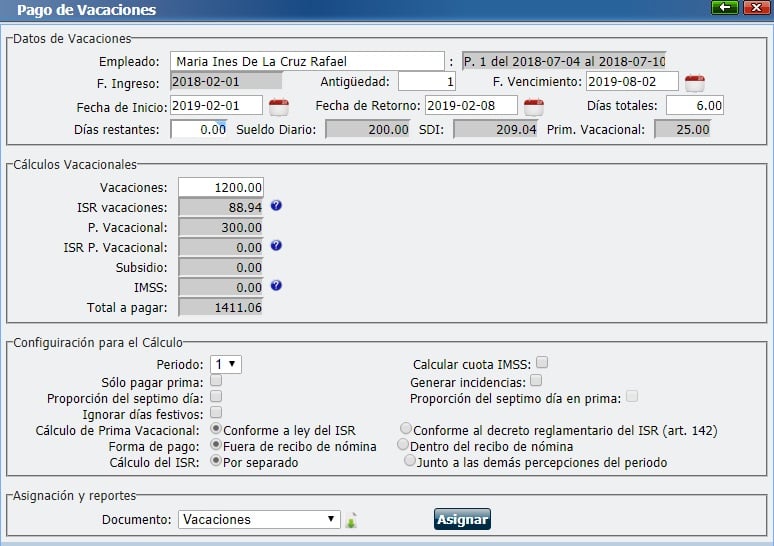 Vacaciones MasAdmin ERP Web